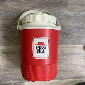 Vintage Pizza Hut Red Water Jug Cooler Thermos 1980s Fast Food Promo